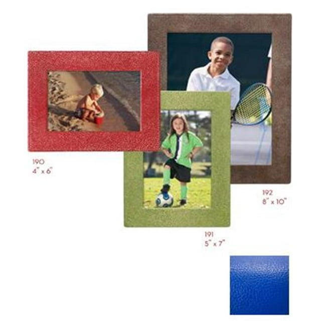 Raika RO 191 BLUE 5in. x 7in. Square Edge Leather Frames - Blue