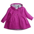 thumbnail image 1 of ITFABS Manteau en Coton Uni pour Bébés Filles, Coupe-Vent à Col Rond avec Capuche, 1 of 6