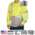 thumbnail image 2 of Benchmark FR Arc and Flame Resistant HiVis Long Sleeve Shirt with Reflective Striping - Made in the USA, 2 of 2