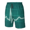 thumbnail image 4 of Zufioo ECG Wave for Men's Casual Beach Shorts, Sports Fitness Quick-drying Drawstring Shorts with Pockets for Home Wear-XX-Large, 4 of 6