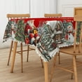thumbnail image 6 of Nanqianyi White Snowman Christmas Tablecloth 60×84 Inch, Santa Claus Pattern for Winter Holiday Party Kitchen Dinner Decor, 6 of 9