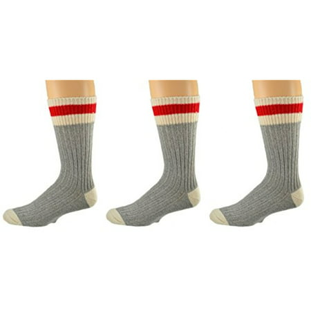 Sierra Socks 3 Pair Pack Wool Striped Boot Work Men's Socks M6400 (Sock Size 10-13, Shoe Size 9-13, (Best Wool Work Socks)
