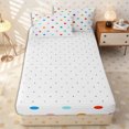 thumbnail image 4 of Erosebridal Rainbow Confetti Dot Zipper Queen Comforter Set with Fitted Sheet and 2 Pillowcases,Multi Shade Round Scatter Print Zipper Bedding Set,White Primary,4 Pieces,Reversible, 4 of 6