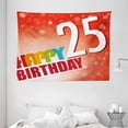 thumbnail image 1 of 25th Birthday Decorations Tapestry, Abstract Background with Colorful Letters Artistic Happy Ceremony, Wall Hanging for Bedroom Living Room Dorm Decor, 80W X 60L Inches, Multicolor, by Ambesonne, 1 of 2