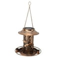 thumbnail image 2 of Bird Feeder, Integrated Solar Powered Bird Feeder Warm Light Exquisite Hollow Pattern  For Bird Lovers For Garden, 2 of 8