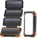 BLAVOR 20000mAh Solar Power Bank Battery Pack, Solar Charger with 4 Solar Panels & LED Light