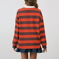 thumbnail image 5 of SCSAlgin Women Long Sleeve Striped Polo Shirt Oversized Collar Y2k Pullover T Shirt Casual Loose Sweatshirt, 5 of 5