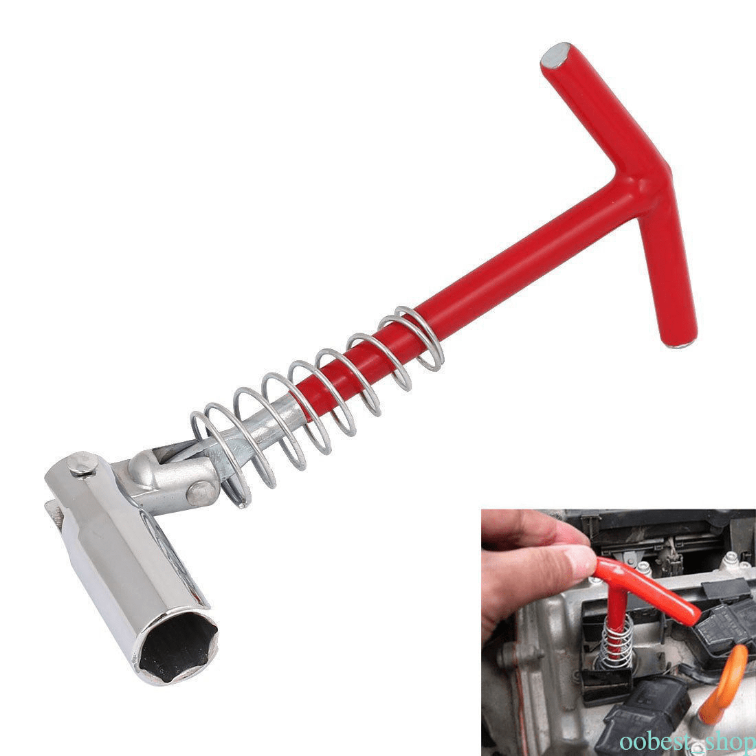 4 Spark Plug Removal Tool 21mm T-Handle Flexible Spanner Socket Wrench Set 