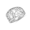 thumbnail image 2 of 925 Sterling Silver Oxidized Platinum Plated Multiple Hearts Women Valentines Day Gifts Ring, 2 of 4