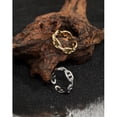 thumbnail image 3 of Anillo abierto de plata de ley S925 con textura de cadena de nariz de cerdo Joker minimalista con diseño de nicho para mujer, 3 of 5