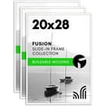 thumbnail image 1 of Americanflat 20x28 Picture Frame with Polished Front Cover - Set of 3 - Slide-In Photo Frame with Buildable Molding - Fusion Collection - Picture Frames for Wall Display - White, 1 of 5