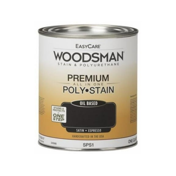 True Value Manufacturing 249368 1 qt. Woodsman Stain & Polyurethane In One Oil-Base Stain, Espresso
