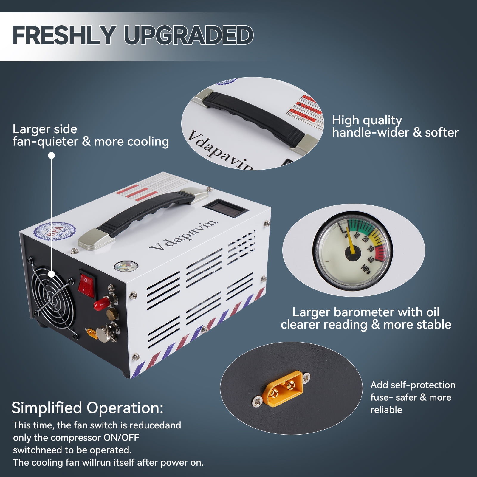 Pcp Air Compressor, 4500Psi 30Mpa - Portable and Powerful 12V DC/110V AC Pump
