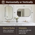thumbnail image 6 of ANDY STAR 24x40 Inch Brushed Nickel Rectangle Bathroom Mirror, Scalloped Bathroom Mirror, Silver BathroomVanity Mirror, Modern Designed Mirror in Stainless Steel (Horizontal/Vertical), 6 of 8
