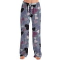 thumbnail image 6 of Women's Comfy Pajama Lounge Pants Heart Funny Holiday Love Heart Pj Pants Drawstring Jogger Wide Leg Athletic Pants, 6 of 6