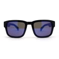 thumbnail image 2 of Kush Vented Side Visor Horn Rim Color Mirror Plastic Sunglasses Blue Logo Mirror, 2 of 4