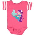 thumbnail image 3 of Inktastic Cute Mermaid, Little Mermaid, Purple Hair, Dolphin Girls Baby Bodysuit, 3 of 5