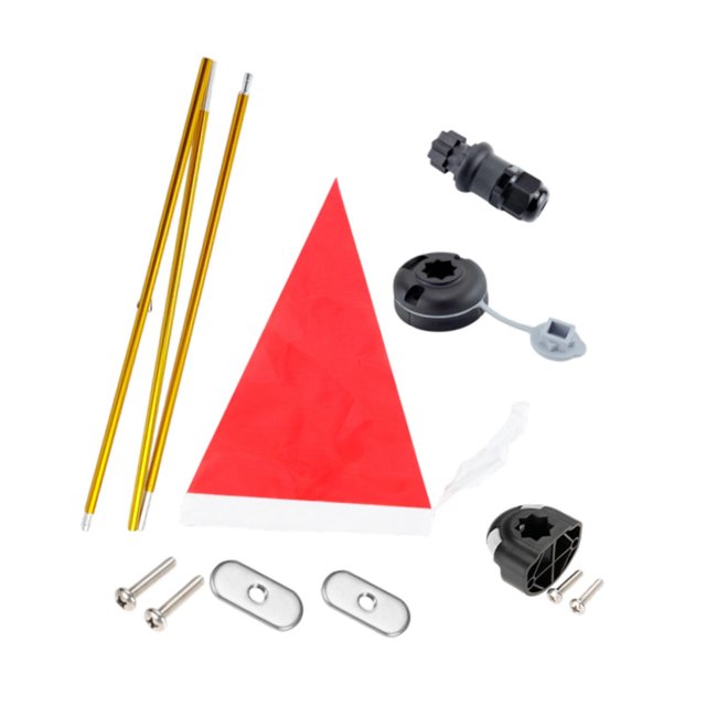 Siruishop Kayak Safe Flag Mount Kit Foldable Flag Pole Lightweight Multipurpose Portable with Mount Base Boat for Canoe DIY