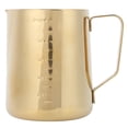 thumbnail image 2 of Mousseur à lait expresso, 350 ml, mousseur à lait en acier inoxydable 600 ml, pichet avec échelle Home Coffee Latte Art Pull Flower.(600ml-Or), 2 of 8