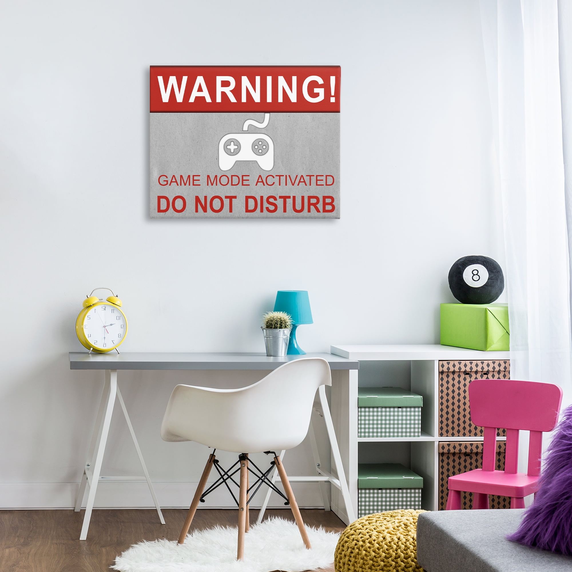 Stupell Industries Gaming Do Not Disturb Entertainment Painting Wrapped Canvas Art Print Wall Art, 30 x 24