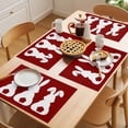 thumbnail image 5 of Easter Bunny Placemats Set of 6 Cute Rabbit Family Vintage Red Abstract Place Mats Indoor Wipeable Table Mats Washable Cloth Dining Table Placemats for Kitchen Holiday Party Home Decor 13x19 Inch, 5 of 9
