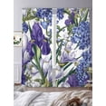 thumbnail image 3 of Spring Flowers Sheer Curtains 96 Inch Length 2 Panels for Living Room, Purple Hydrangea Orchid Floral Country Voile Kitchen Curtain Set, Luxury Privacy Drapes Window Treatment for Bedroom, 3 of 7