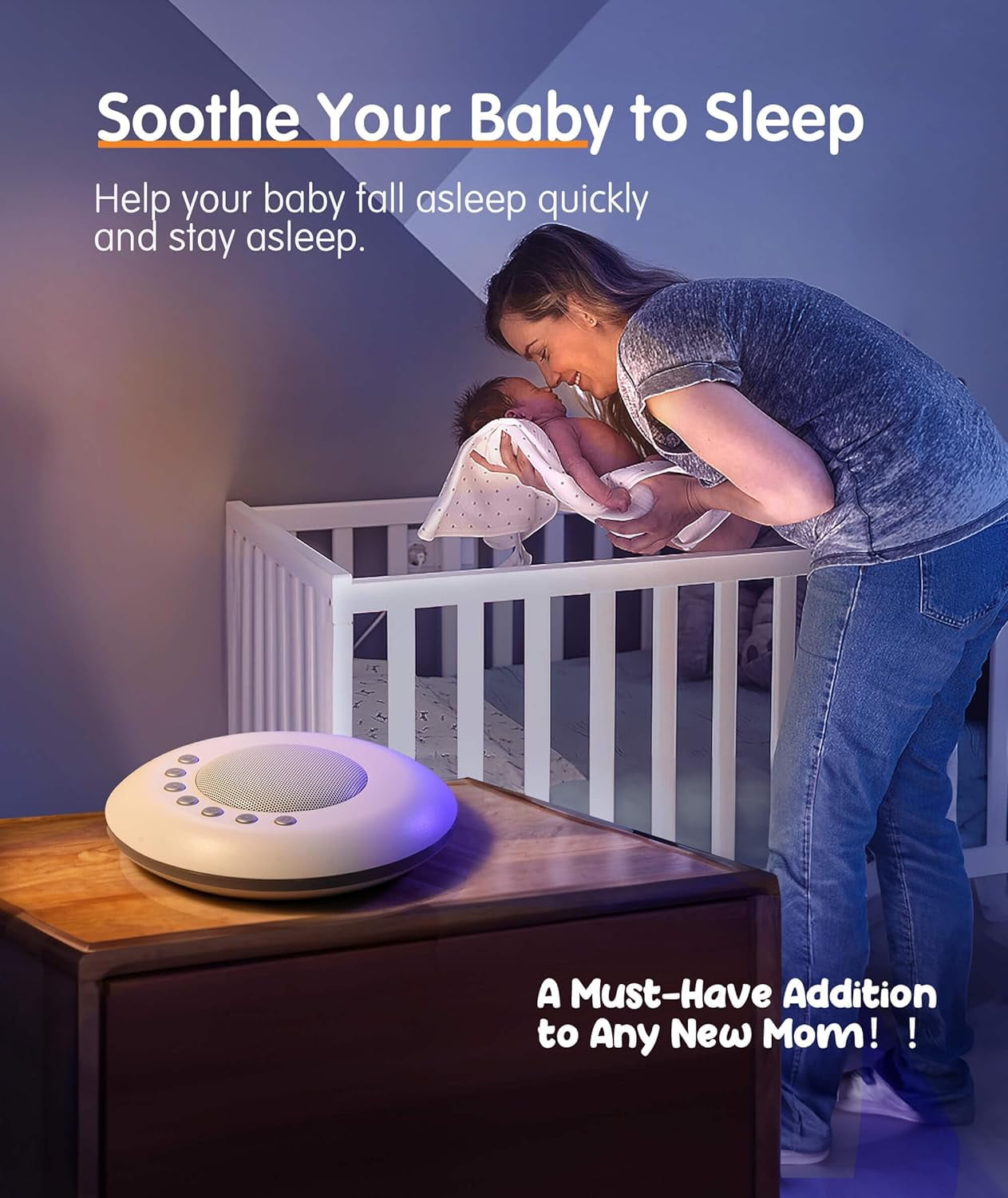 White Noise Machine for Kids, Sound Machine Baby with 7 Starry Ambient Night Light, 28 Soothing Sounds Sleep Noise Machine Maker Ideal Gifts for Kids Adults Bedside Travel Nursery