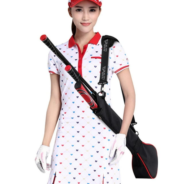 pitrice Sac de Clubs de Golf pour Hommes Femmes Support de Conduite d'Aire de Conduite Noir Noir Rouge