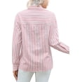 thumbnail image 4 of Long Sleeved Women's Blouses Striped Shirts Button Down Loose Fit Casual Tops, 4 of 5