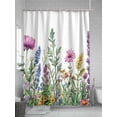 thumbnail image 5 of Shower Curtains Wildflower Bath Curtain Color Floral Leaves Waterproof Bathroom Shower Curtain Set with Hooks Decoration 72 x 72 Inches, 5 of 7