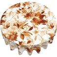 thumbnail image 2 of Fall Burnt Orange Outdoor Tablecloth Round 60 Inch,Watercolor Flowers Table Cloth,Stain Resistance Polyester Autumn Floral Seasonal Small Table Covers for Kitchen Dining Parties Picnic, 2 of 6