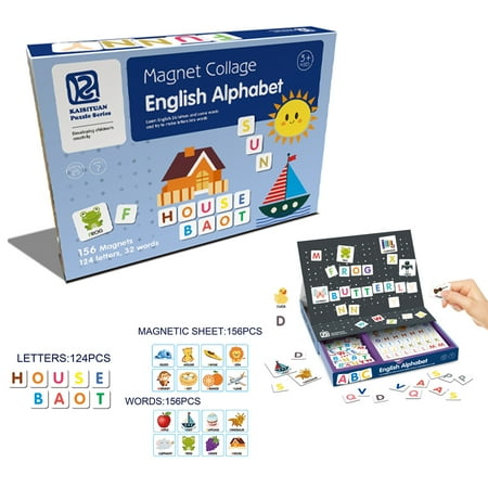 DIY Educational Kids Creative Magnetic Collage Play Set - Alphabet