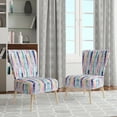 thumbnail image 2 of Designart « Dreamy Watercolor Stripes In Pink II » Fauteuil d'Appoint Rembourré à Rayures Roses - Fauteuil Moderne pour Salon, 2 of 7