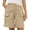 Beige, variant on KIHOUT Women's Cotton Blend Cargo Shorts - 97% Cotton 3% Spandex, Button Closure, Multi Pockets, Knee Length, Summer Casual & Outdoor Wear