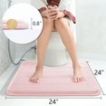 thumbnail image 4 of LAICAIW Memory Foam Toilet Bath Mat U-Shaped, Soft and Comfortable, Super Water Absorption, Non-Slip, Thick, Machine Wash and Easier to Dry for Bathroom Commode Contour Rug, 24 X 24 Inches, Soft Pin, 4 of 7