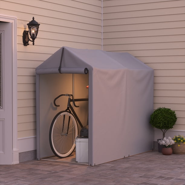 Homall Outdoor Canopy Storage Shed 3x6x5 ft, Silver, Portable