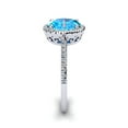 thumbnail image 4 of SuperJeweler 1 1/2 Carat Oval Shape Blue Topaz and Halo Diamond Ring In Sterling Silver For Women, 4 of 6
