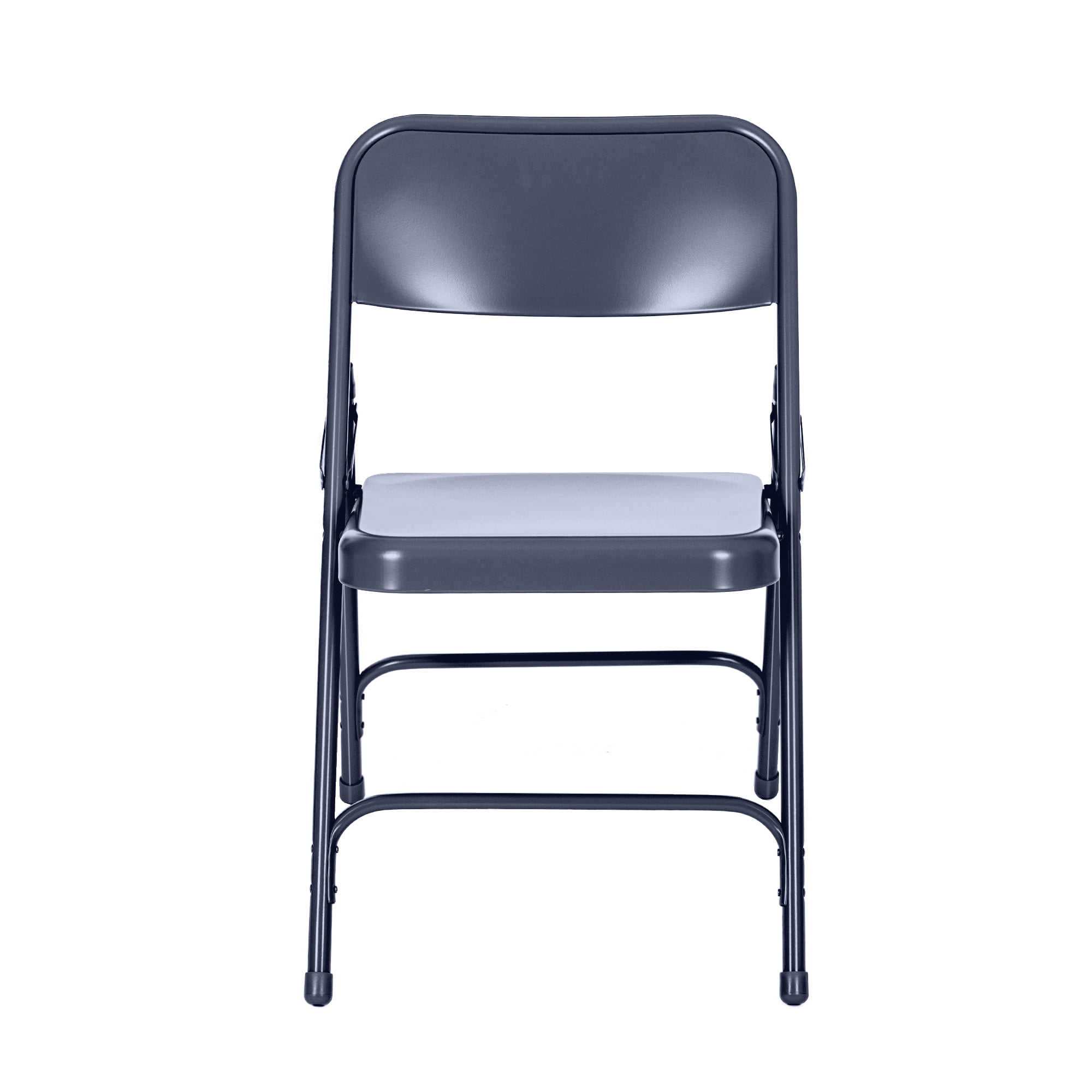 Hampden Furnishings Bernadine Collection Steel Double Hinge Folding Chair, Blue, Pack of 4