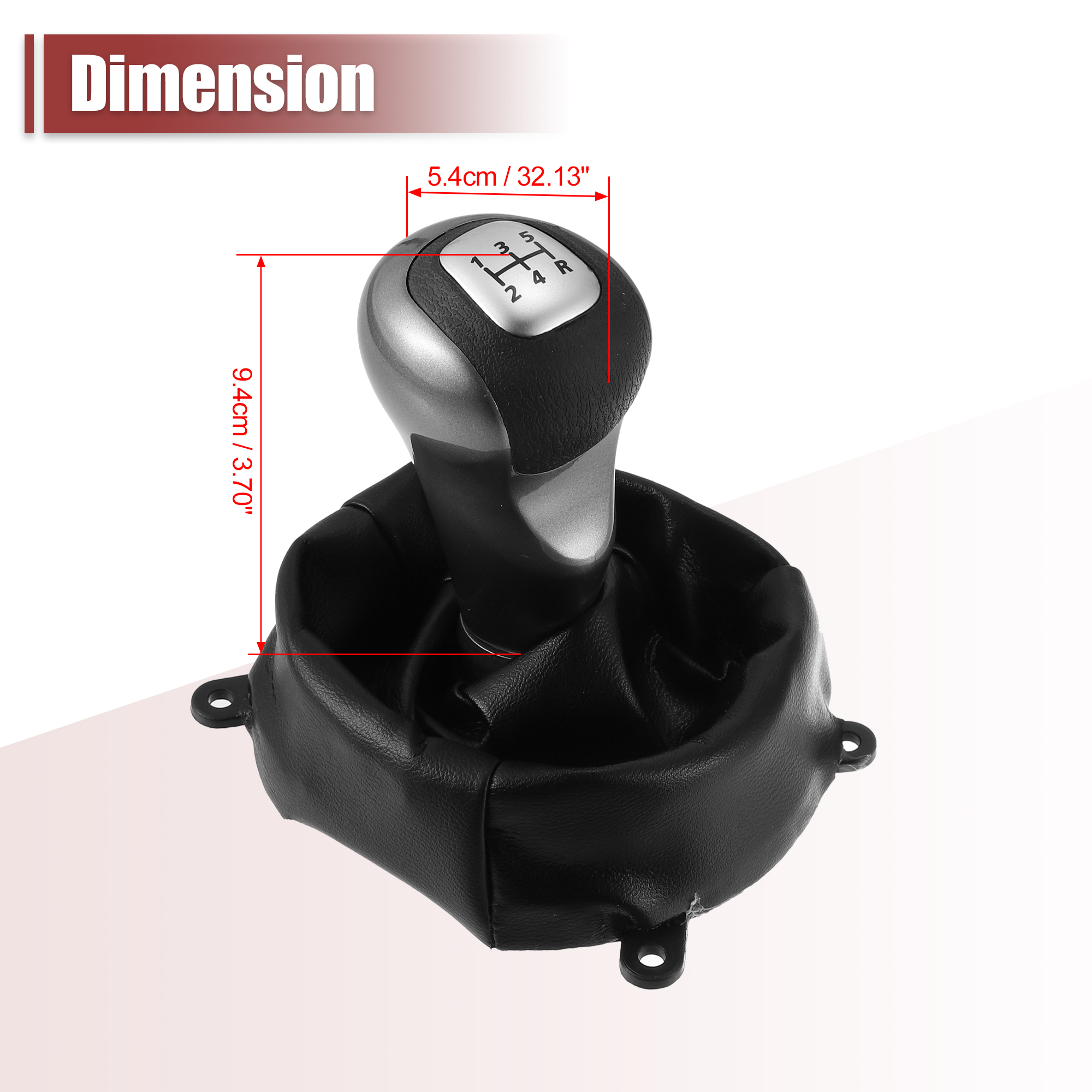 Soillar 5-Speed Gear Shift Knob With Leather Boot For Honda Civic 2006-2011 – OEM Style