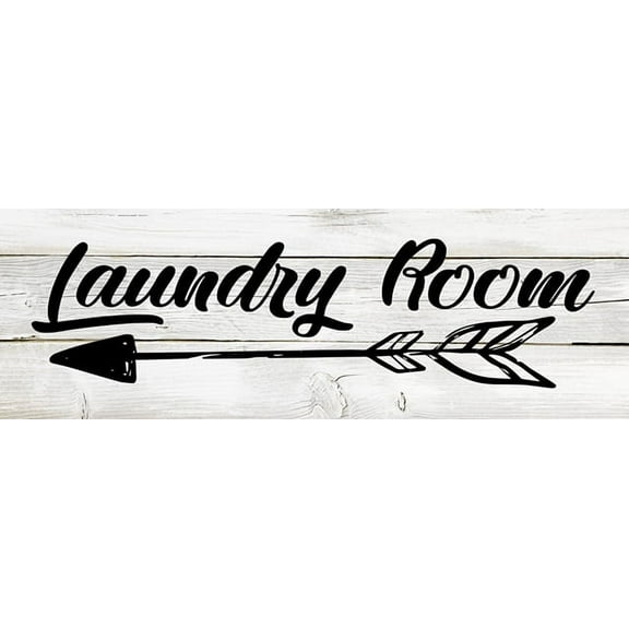 Laundry Room Arrow Chic White Farmhouse Wood Sign Wall Décor Gift 6 x 18 Wood Sign B3-06180028164