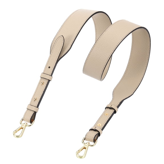 PU Leather Purse Strap, 41.7"-45.3" Adjustable Crossbody Replacement Straps 1.5" Width for Handbags, Shoulder Bag (Light Khaki, Gold Clasp)