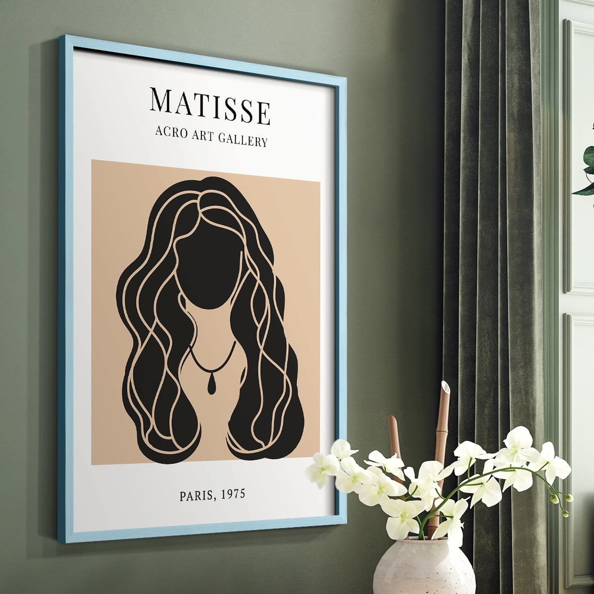 Matisse CXIX Framed Print in Blue Solid Wood 11 x 14 Framed Print