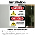 thumbnail image 3 of (2 Pack) Do Not Touch Switches Bilingual OSHA Danger Sign 5 Inch X 7 Inch Vinyl Label Decal Sticker Weather Resistant, UV Protected for Workplace, Business, and Construction Site, Made, 3 of 7