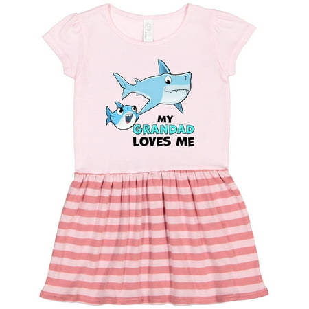 

Inktastic My Grandad Loves Me with Cute Sharks Gift Toddler Girl Dress