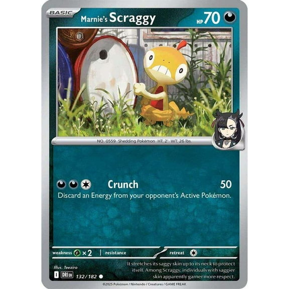 Pokemon Destined Rivals Common Marnie's Scraggy #132