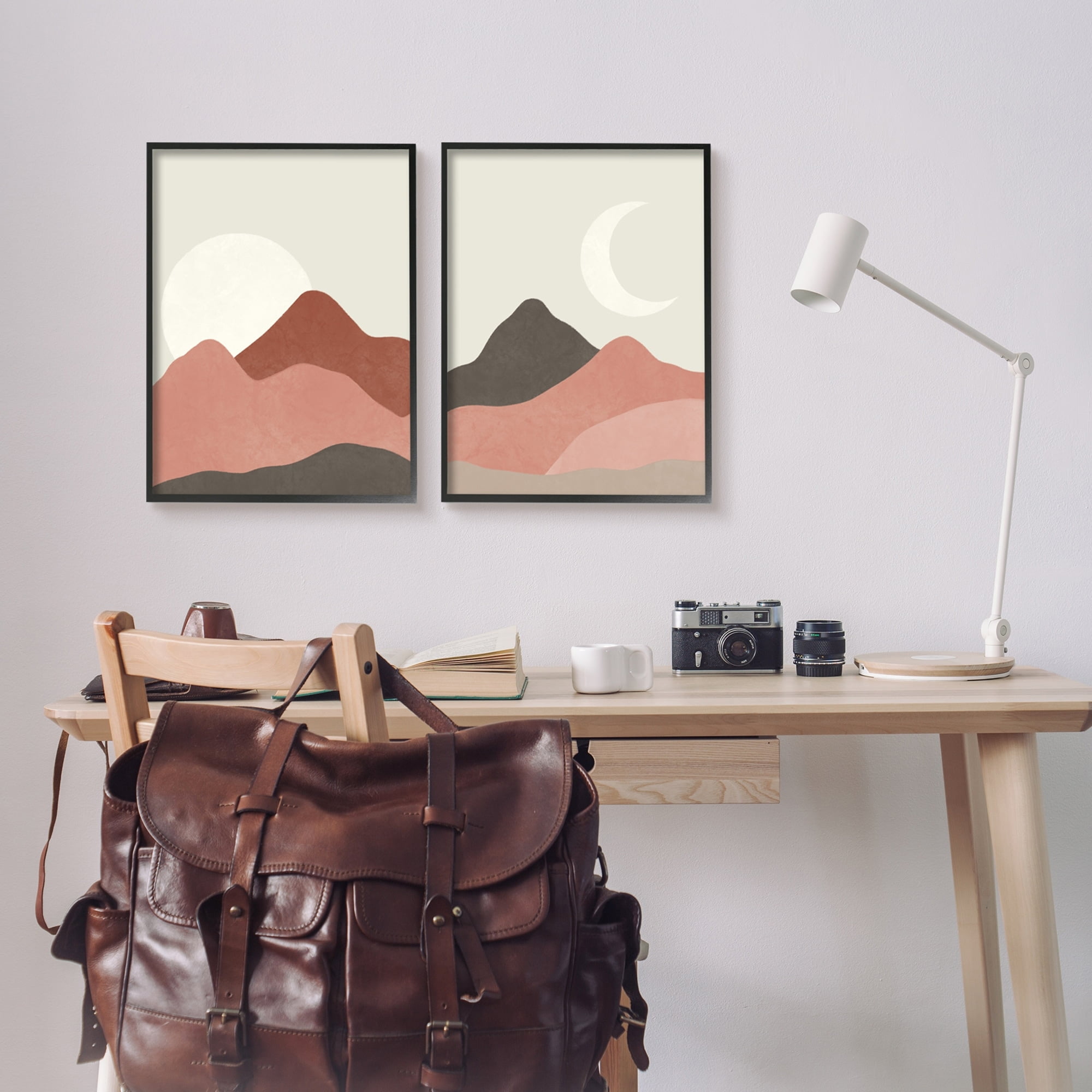 Stupell Industries Sun and Crescent Moon Warm Dessert Canyon Landscape, 16 x 20, Design by Taylor Shannon Designs