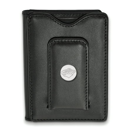 Minnesota Wild Leather - Lex & Lu LogoArt Sterling Silver NHL Minnesota Wild Black Leather Money Clip Wallet