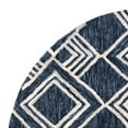 thumbnail image 4 of SAFAVIEH Micro-Loop Floral Diamond Trellis Wool Area Rug, Navy/Ivory, 5' x 5' Round, 4 of 6