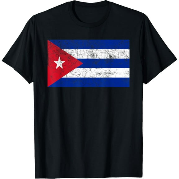 Kids Gift T-Shirt Cuban Flag T Shirt Cuba Vintage Pride Men WomenMen and women, Black T-shirt, size: Extra large S-4XL