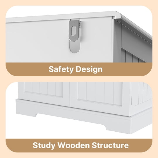 Aiho 71" Kitchen Storage Cabinet with Doors and Shelves, Bathroom Storage Cabinet - White
